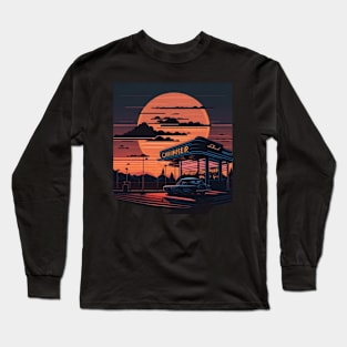 sunset classic car Long Sleeve T-Shirt